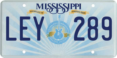 MS license plate LEY289