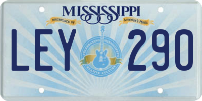 MS license plate LEY290
