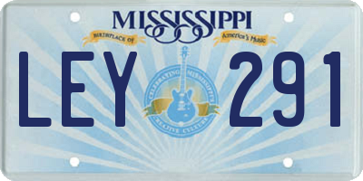 MS license plate LEY291