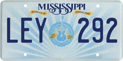 MS license plate LEY292