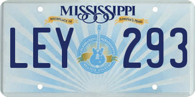 MS license plate LEY293