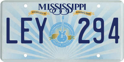 MS license plate LEY294