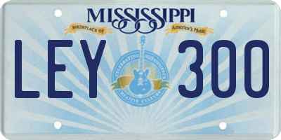 MS license plate LEY300