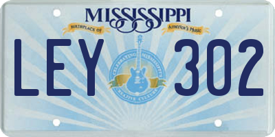 MS license plate LEY302