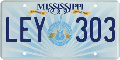 MS license plate LEY303
