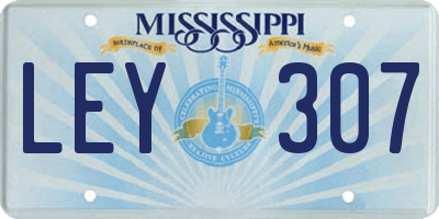 MS license plate LEY307