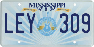MS license plate LEY309