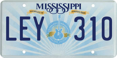 MS license plate LEY310