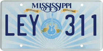 MS license plate LEY311
