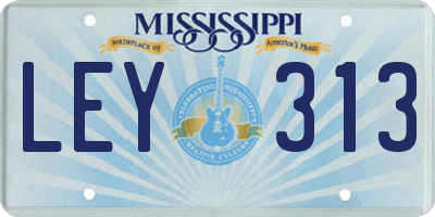 MS license plate LEY313