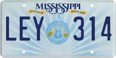 MS license plate LEY314