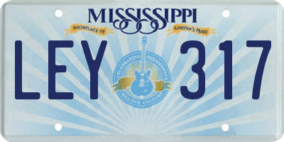 MS license plate LEY317