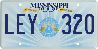 MS license plate LEY320
