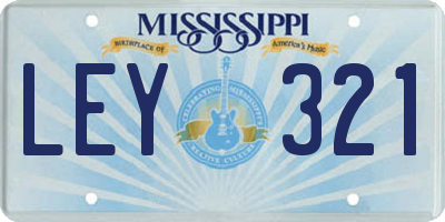 MS license plate LEY321