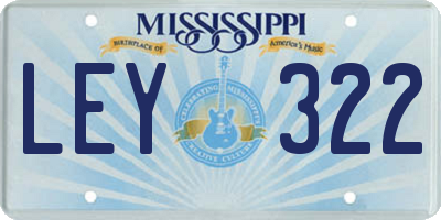 MS license plate LEY322