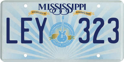 MS license plate LEY323