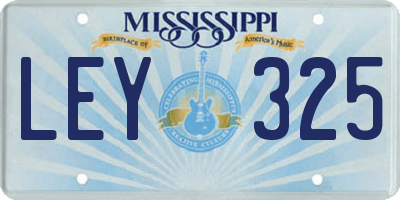 MS license plate LEY325