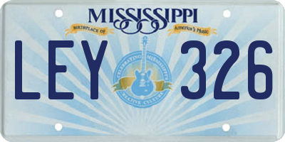 MS license plate LEY326