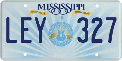 MS license plate LEY327
