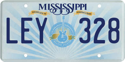 MS license plate LEY328