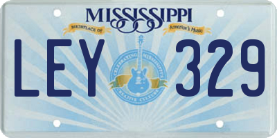 MS license plate LEY329