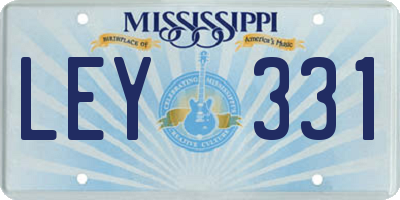 MS license plate LEY331