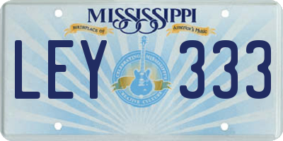 MS license plate LEY333
