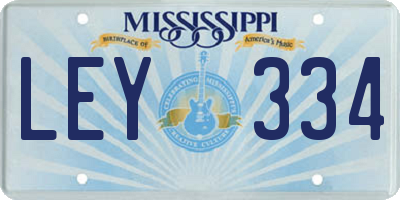 MS license plate LEY334