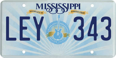 MS license plate LEY343