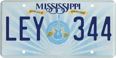 MS license plate LEY344