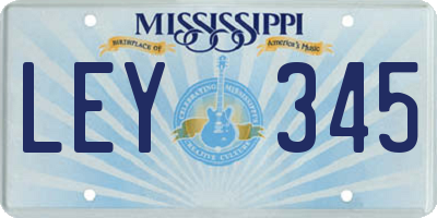 MS license plate LEY345