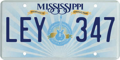 MS license plate LEY347