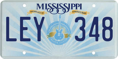 MS license plate LEY348
