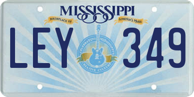 MS license plate LEY349