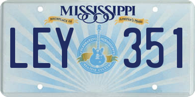 MS license plate LEY351