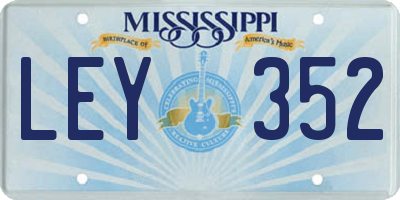 MS license plate LEY352
