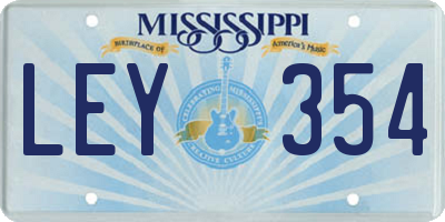 MS license plate LEY354