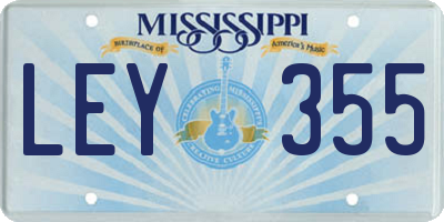 MS license plate LEY355