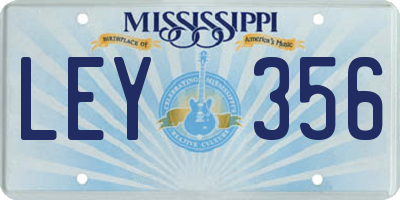 MS license plate LEY356