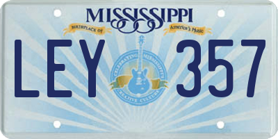 MS license plate LEY357