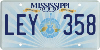 MS license plate LEY358