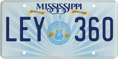MS license plate LEY360