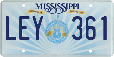 MS license plate LEY361