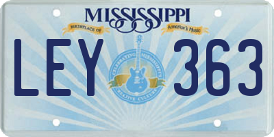 MS license plate LEY363