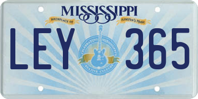 MS license plate LEY365