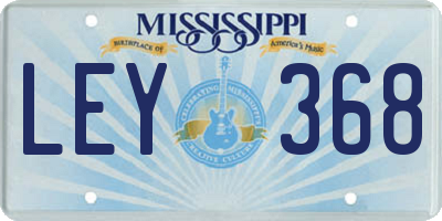MS license plate LEY368