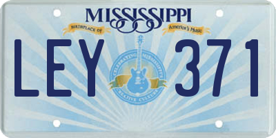 MS license plate LEY371