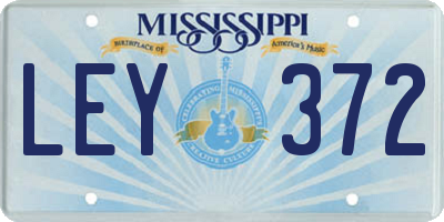 MS license plate LEY372