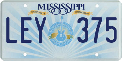 MS license plate LEY375