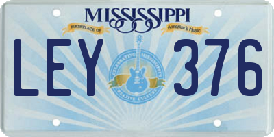 MS license plate LEY376